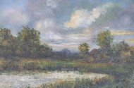 kl. Gemälde ''Landschaft mit See''