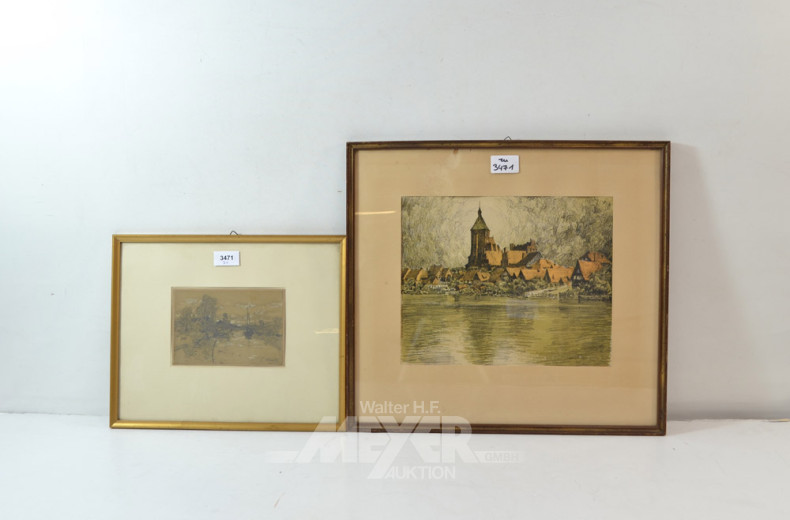 2 Bleistift-Zeichnungen