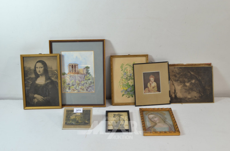 Posten div. Bilder, ca. 15 Stk.,