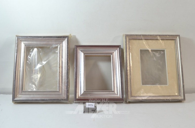3 Bilderrahmen, silberf.,
