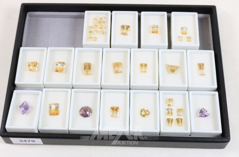 Posten versch. Edelsteine, fassetiert: