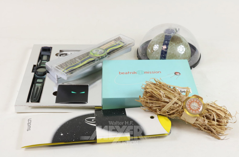 9 versch. Armbanduhren swatch