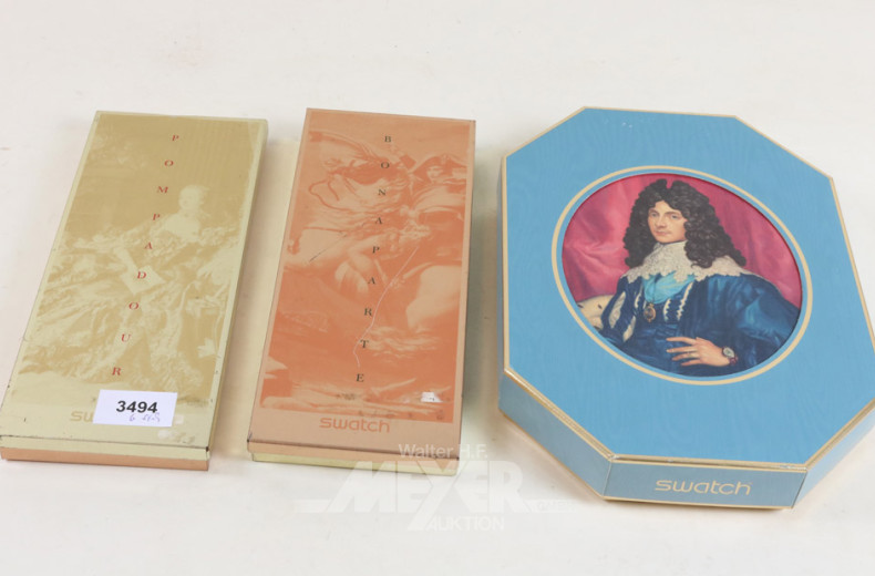 6 versch. Armbanduhren swatch,