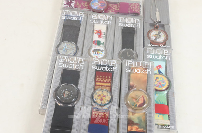 19 versch. Armbanduhren swatch ''POP''