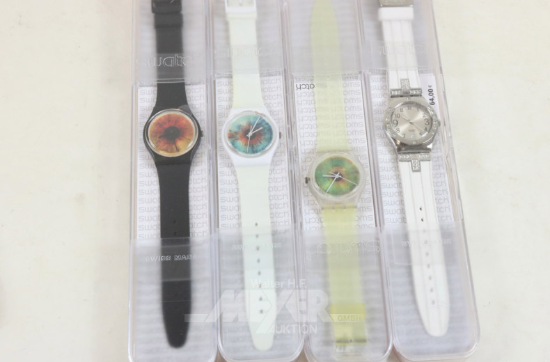 7 versch. Armbanduhren swatch
