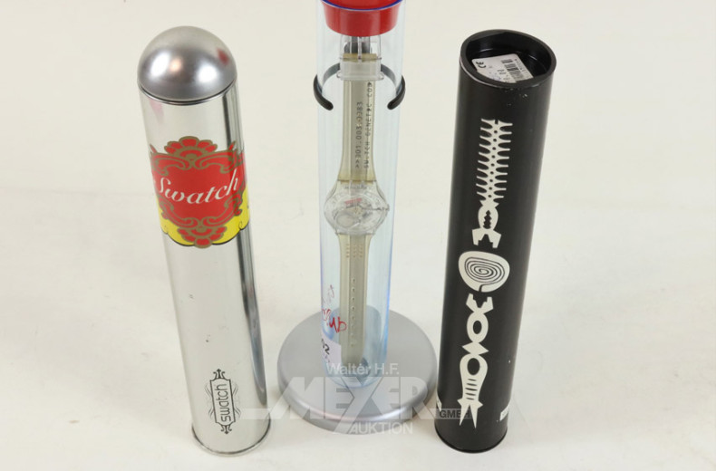 6 versch. Armbanduhren swatch