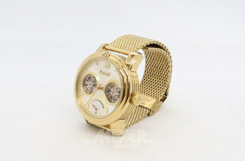 Herrenarmbanduhr PORTAS, Stahl,