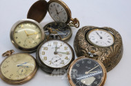 14 versch. Taschenuhren, teilw. Silber