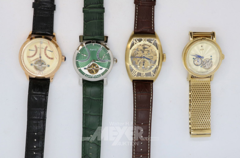 8 Armbanduhren u.a. PORTAS, teilw.