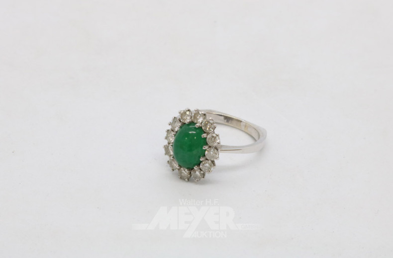 Damenring, 585er WG, besetzt mit