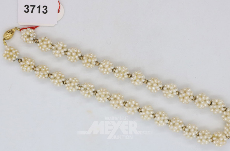 Biwa-Perlenkette mit Zwischenkugeln