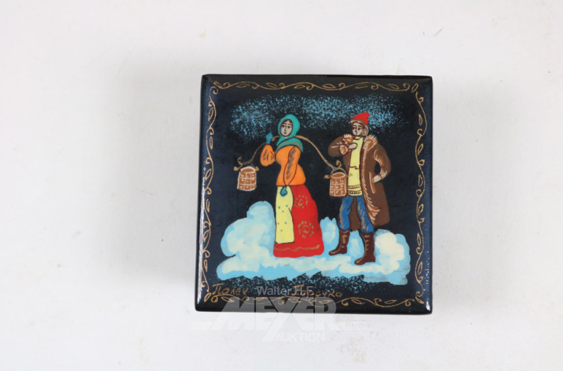 3 russische Lackdosen ''Wintergeschichten''