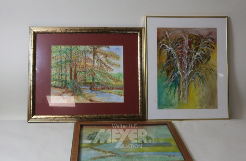 6 Aquarelle ''Landschaftsstillleben u.