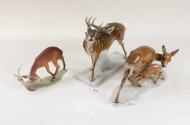 3 Porz.-Figurengruppen ''Rehe''