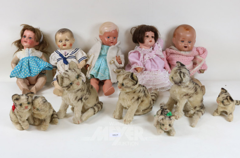 Posten Puppen und Stofftierkatzen