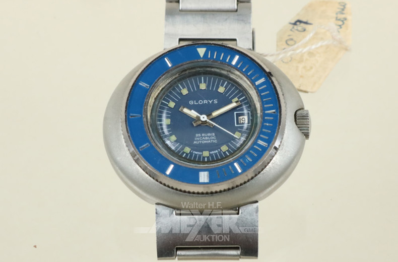 Damenarmbanduhr GLORYS, Edelstahl,