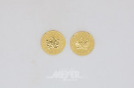 2 Goldmünzen MAPLE LEAF, 999er Feingold,