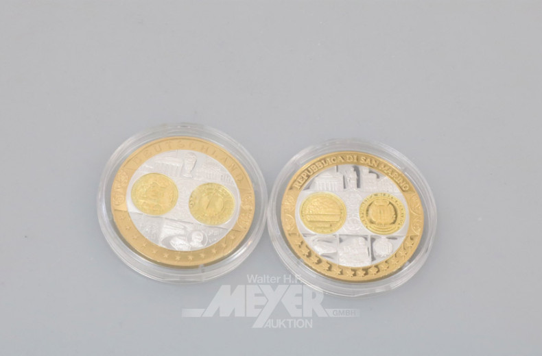 2 Silbermünzen (1x 50, 1 x 200 EURO)