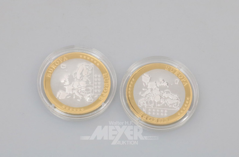 2 Silbermünzen (1x 50, 1 x 200 EURO)