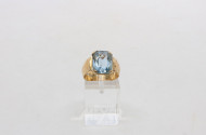 breiter Ring, 585er GG, mit 1 blauen
