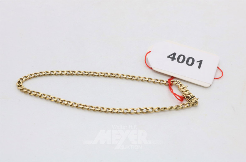 dünnes Flachpanzerarmband, 585er GG