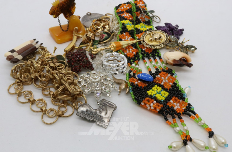 Posten div. Modeschmuck, u.a. Silber: