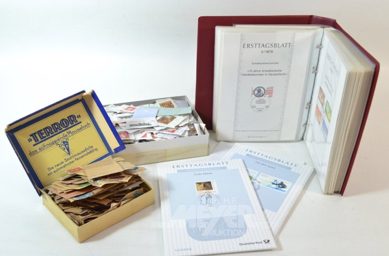 Posten Briefmarken und Ersttagsblätter,