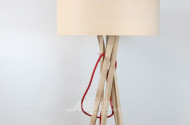 Holz-Stehlampe, Buche, 5-beinig mit