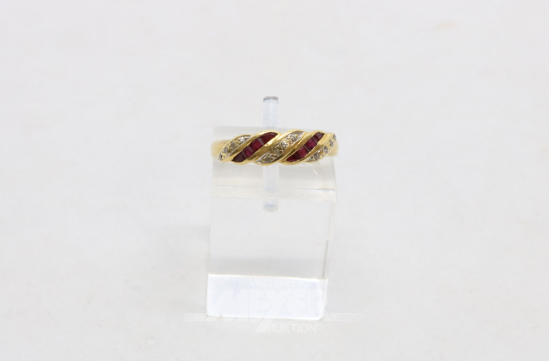 Damenring in 750er GG (Säuretest), ca. 3 g.