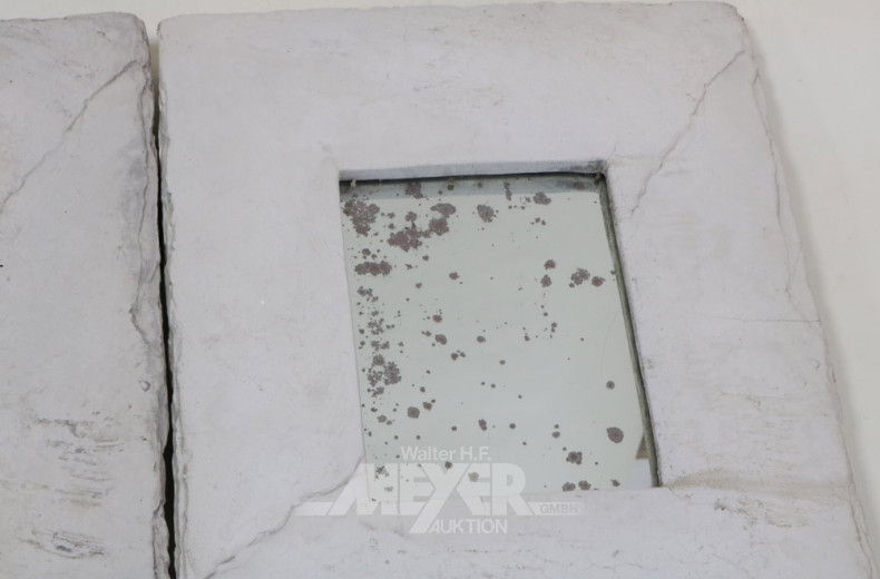 2 Beton-Wandspiegel, je 40 x 40 cm