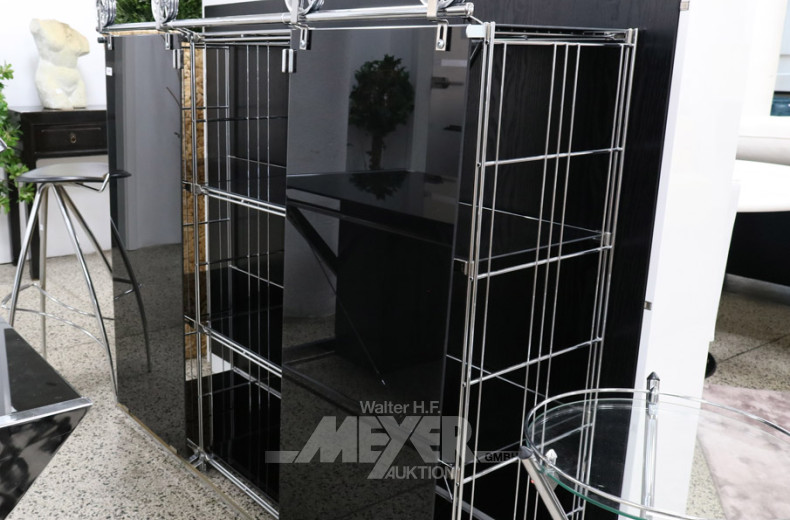 Chrom-Aktenregal mit schwarzen