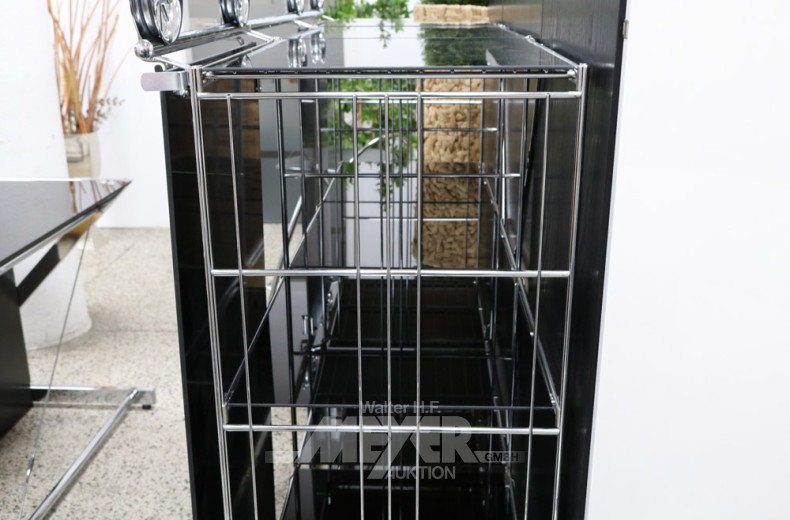 Chrom-Aktenregal mit schwarzen