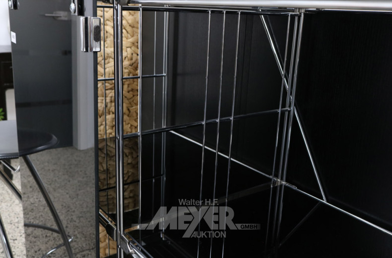 Chrom-Aktenregal mit schwarzen