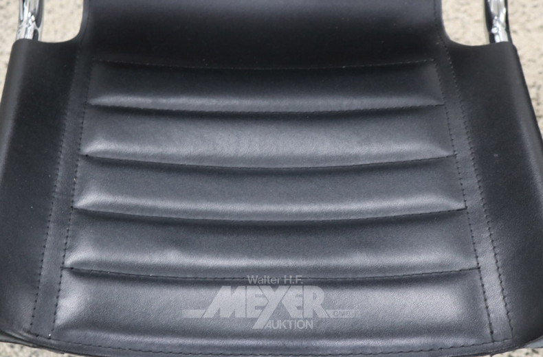 Armlehn-Bürodrehstuhl, Chrom,