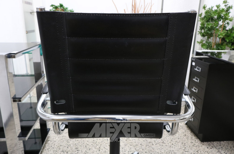 Armlehn-Bürodrehstuhl, Chrom,