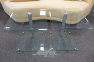 Paar Glas-Lampentische,