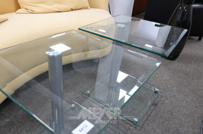 Paar Glas-Lampentische,