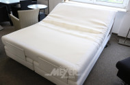Doppelbett mit Motorrahmen, Bezug beige