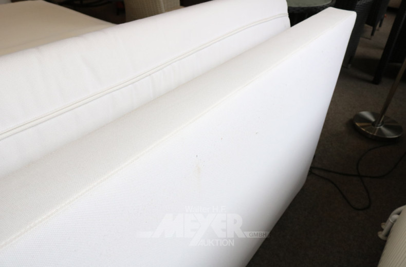 Doppelbett mit Motorrahmen, Bezug beige