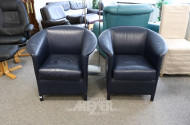 2 Cocktailsessel, Leder blau