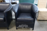 2 Cocktailsessel, Leder blau