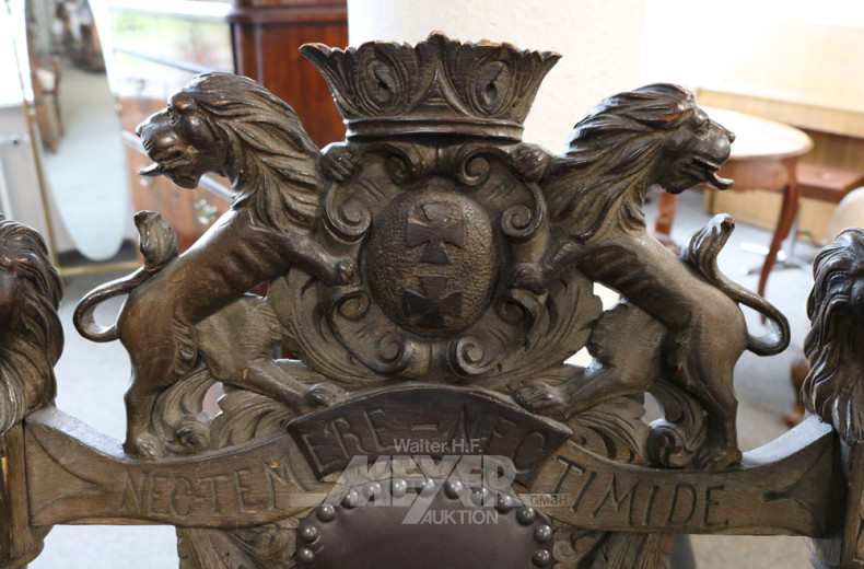 Armlehn-Hallensessel, Eiche dunkel,