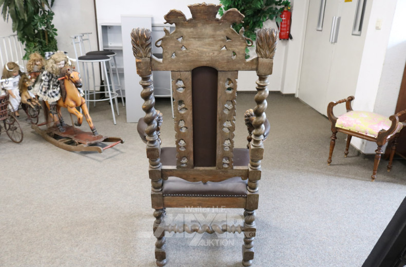 Armlehn-Hallensessel, Eiche dunkel,