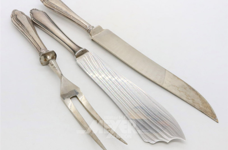 Jagdbesteck, 2-teilig, Silber,