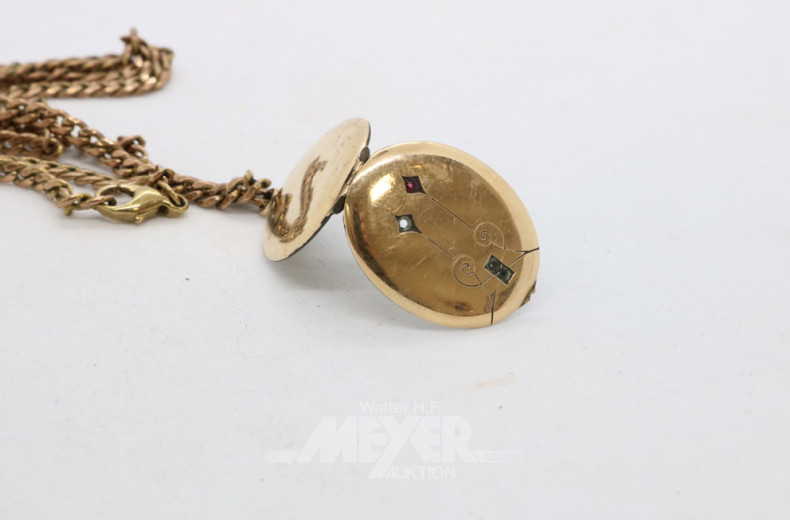 Kette, 333er GG, mit Medaillon