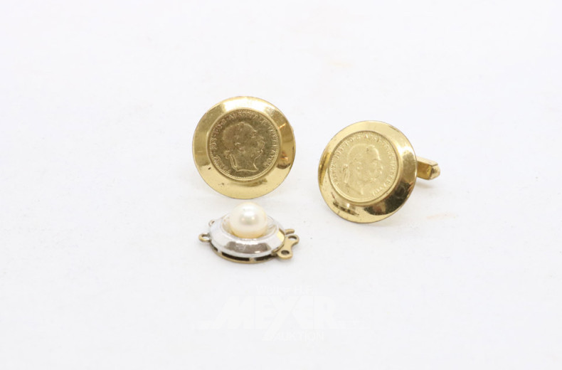 Perlenkettenschließe, 333er GG,