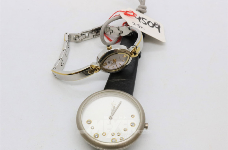 Damen- und 1 Herrenarmbanduhr