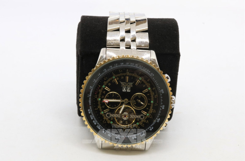 Herrenarmbanduhr, JARAGAR, Stahl