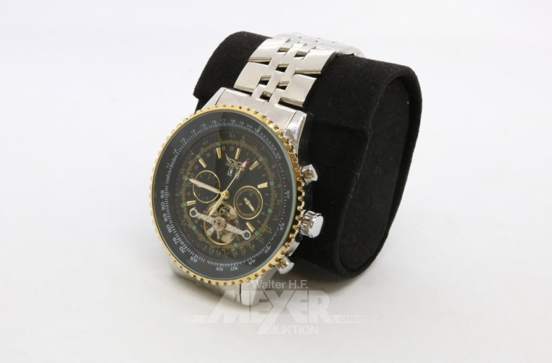 Herrenarmbanduhr, JARAGAR, Stahl