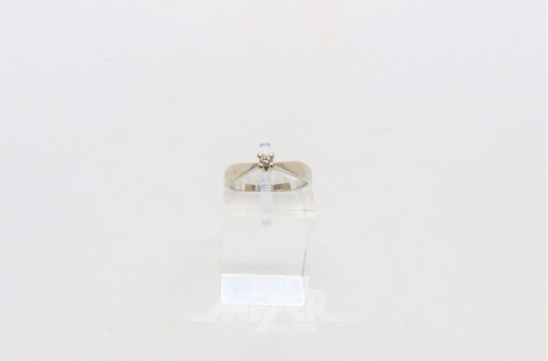 Damenring, 585er WG, mit 1 kl. Brillant